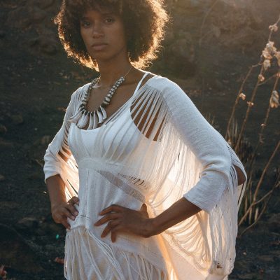 Off White Bohemian Crop Top Boho Frayed Blouse